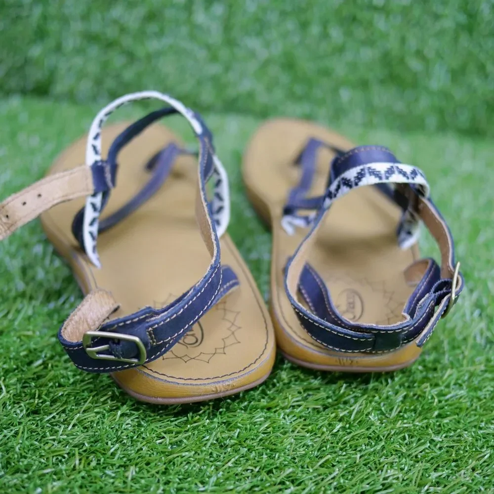 Chaco Loveland Leather Webbing Thong Sandals - Women's Size 7